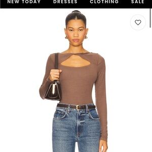 Revolve x LAmade Cutout Ribbed Long Sleeve Top Small Burgundy - New With Tags